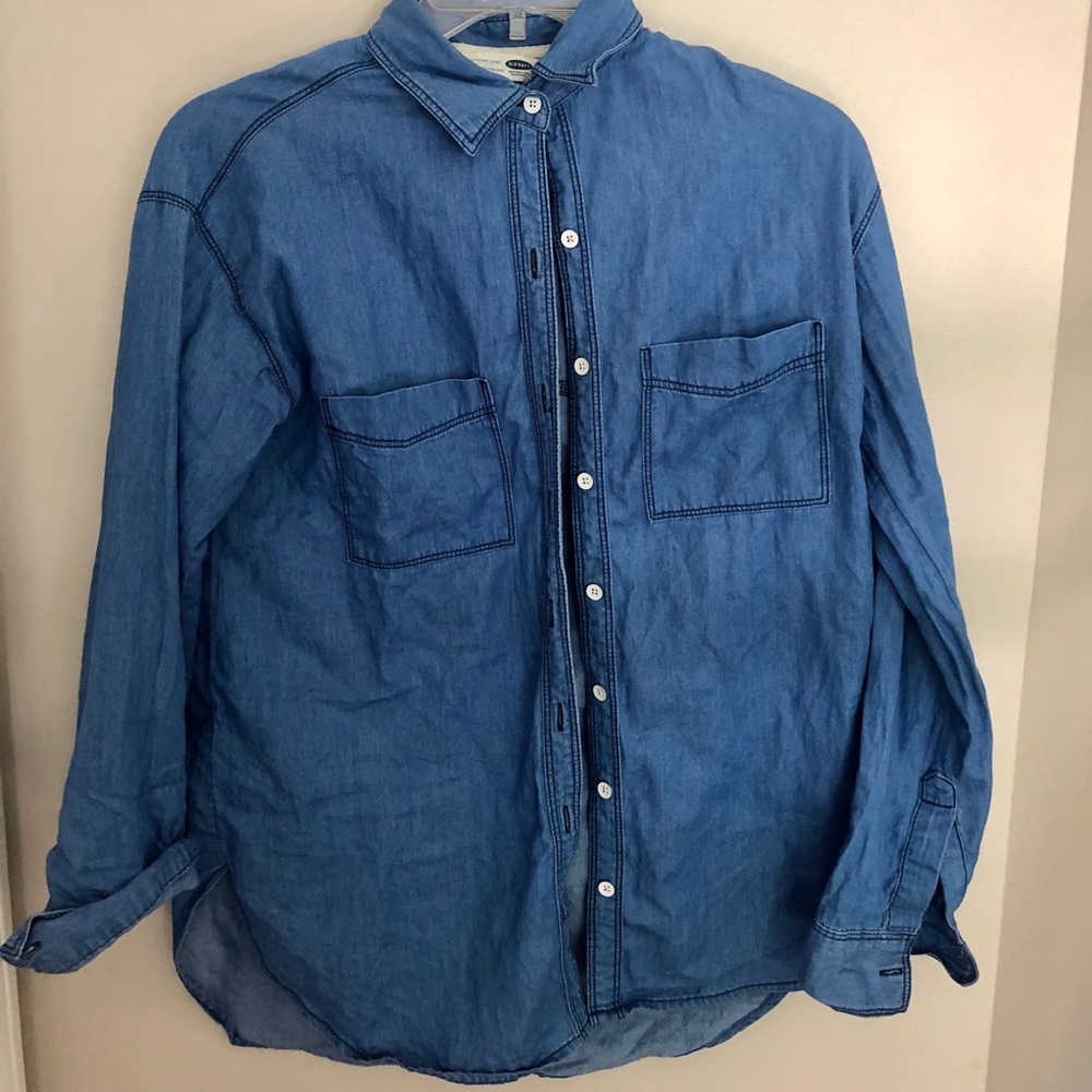 Denim Boyfriend-style Button-up